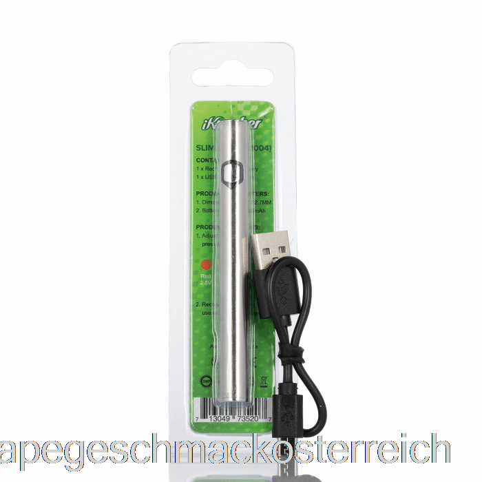 Ikrusher Slim Pen Vaporizer Batterie Silber Vape Geschmack
